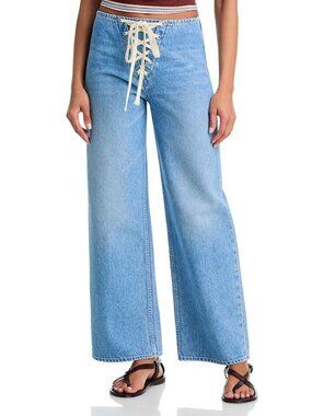 MOTHER The Laced Up Smoothie Sneak Jeans in Munchies Size 24